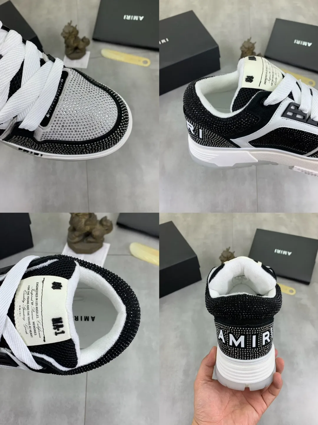 Men's men's shoes 💰P760 New [Amiri] hot diamond series Amiri - high-end quality original order casual shoes for couples 🧑‍🤝‍🧑 - Upper: 🔝Nappa calfskin, suede cowhide, canvas body hot work - Lining: brand mesh canvas cloth - Outsole: ultra-light tpu·rubber; multi-color molded outsole -Ultra-high quality control and exquisite workmanship: highlighted (high-end, extravagance, and class) -Size: Female 35-40 (41 customized) Male 38-45 (46 customized)